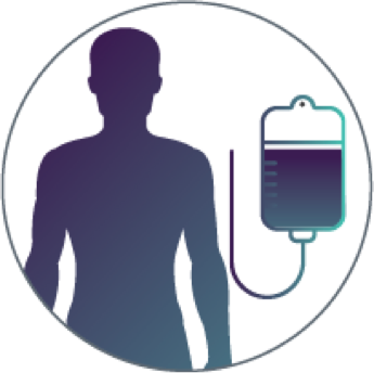 Man next to IV bag.