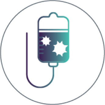 CAR T-­cells in suspension for infusion icon.