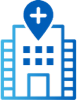 Blue treatment center icon